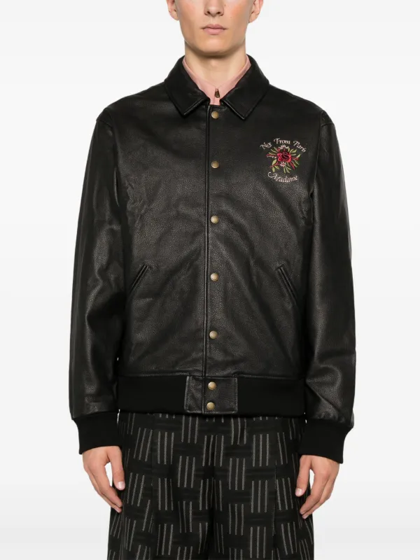 Drôle De Monsieur スローガン レザージャケット | ブラック | FARFETCH JP 