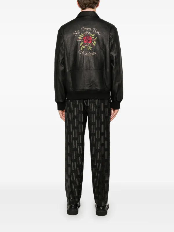 Drôle De Monsieur スローガン レザージャケット | ブラック | FARFETCH JP 