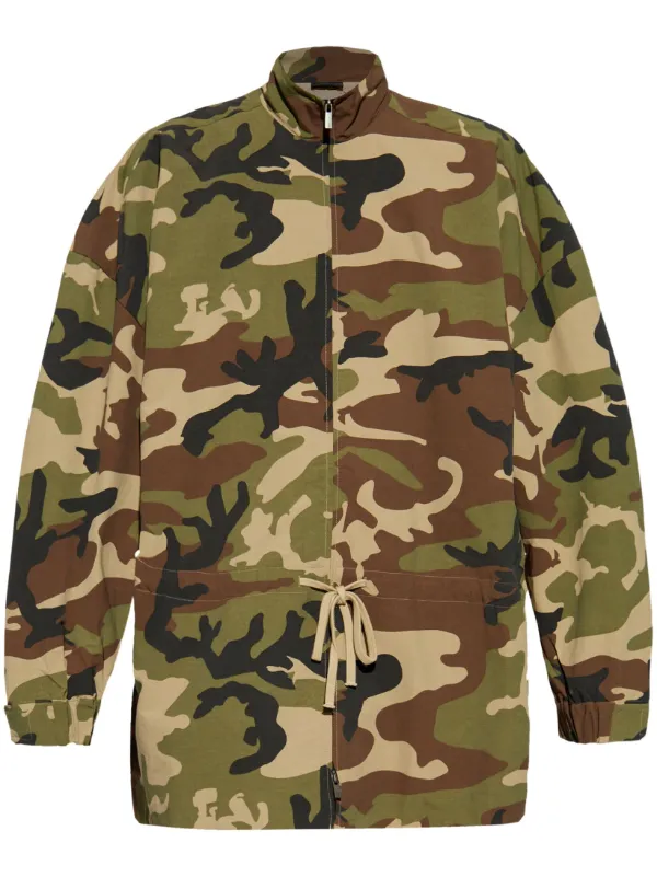 Fear Of God Essentials ミリタリー フード付きジャケット FEAR OF GOD ESSENTIALS カモフラージュ ジャケット | グリーン