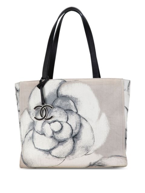 CHANEL 2016-2017 Camellia Printed Canvas Shopper tote bag Women