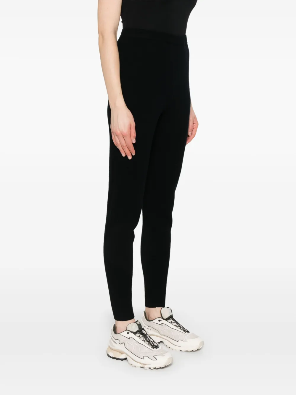 Yves Salomon Tapered Trousers In Black