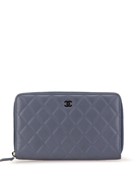 Affordable HOT SALE CHANEL 2012 CC Quilted Lambskin Zip Around Wallet long wallets Women