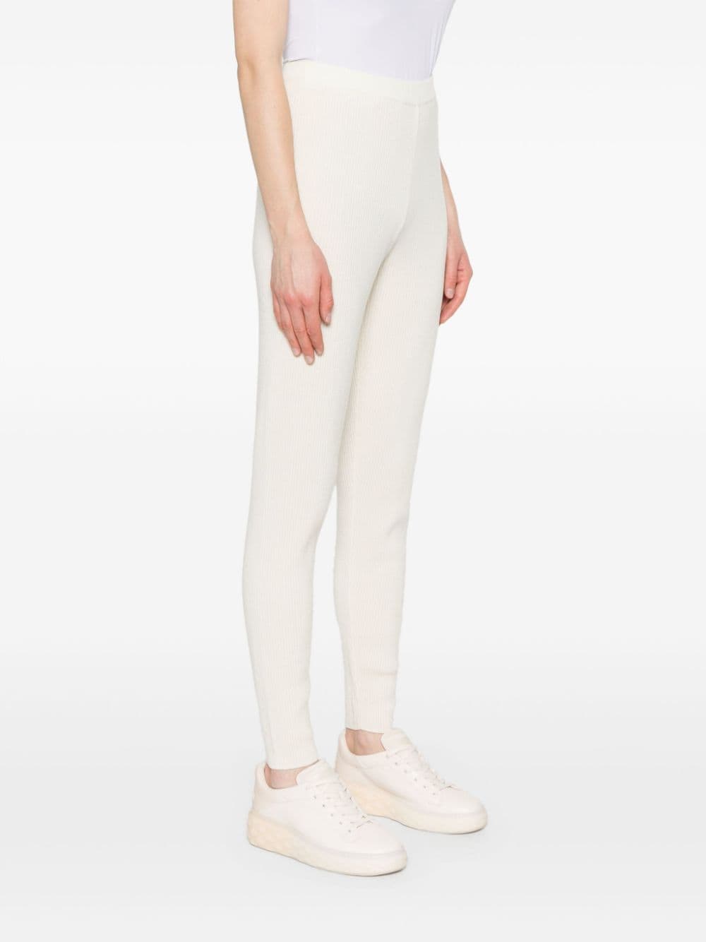 Shop Yves Salomon Tapered Trousers In Neutrals