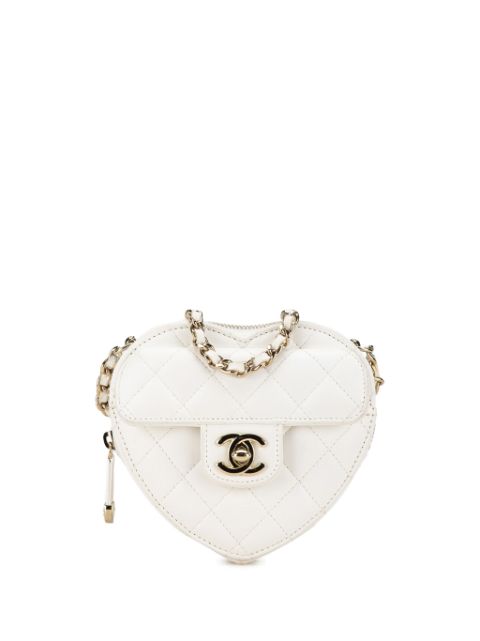 HOT SALE CHANEL 2021 Mini Lambskin CC in Love Heart crossbody bag Women