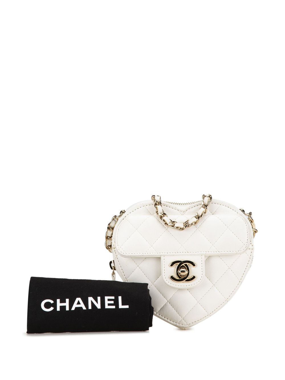 CHANEL 2021 Mini Lambskin CC in Love Heart crossbody bag Women