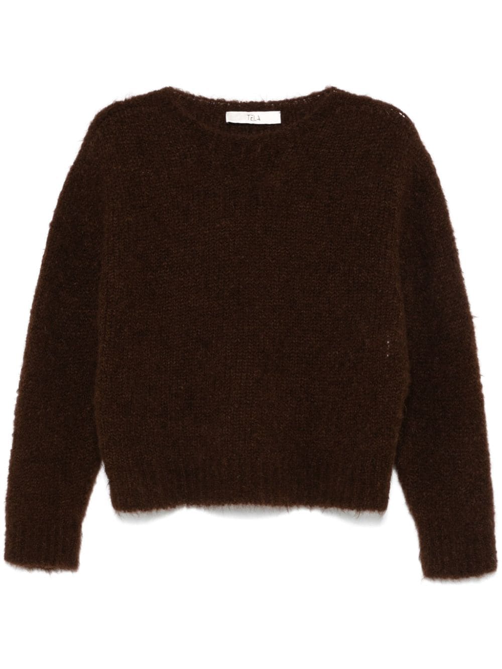 Shop Tela Brushed Knit Sweater In Brown