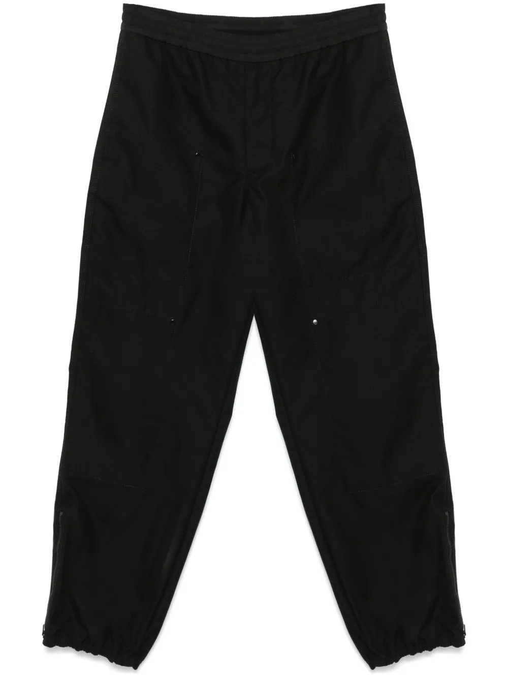 Moncler Embroidered-logo Trousers In Schwarz