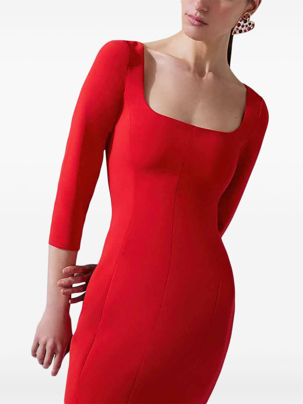 CAROLINA HERRERA TRUMPET MIDI DRESS 