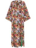 alessandro enriquez floral-print maxi dress - Black