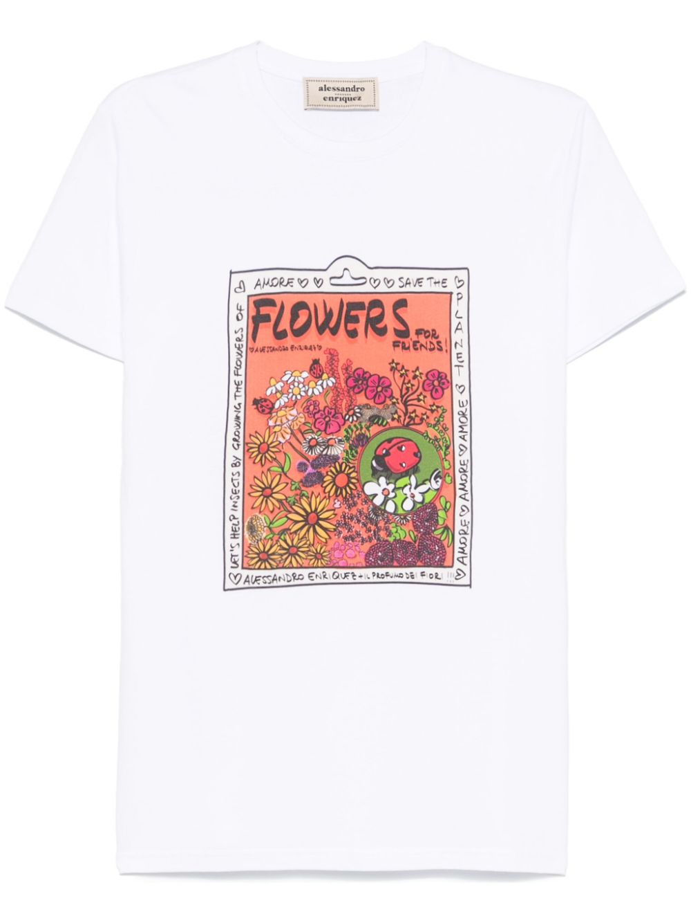 floral-print T-shirt