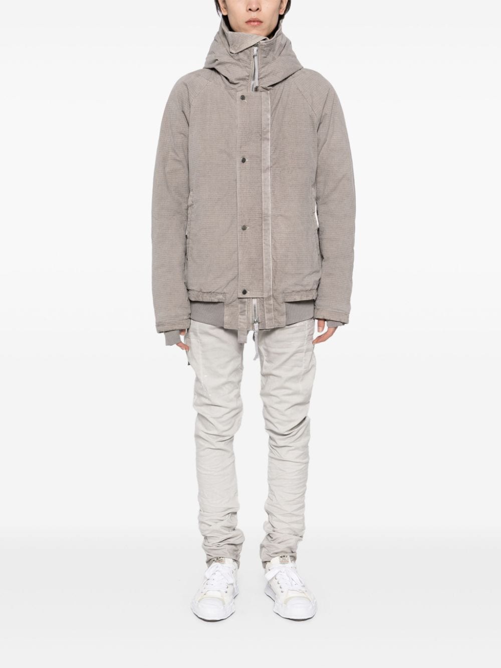 Boris Bidjan Saberi Geverfde parka - Grijs