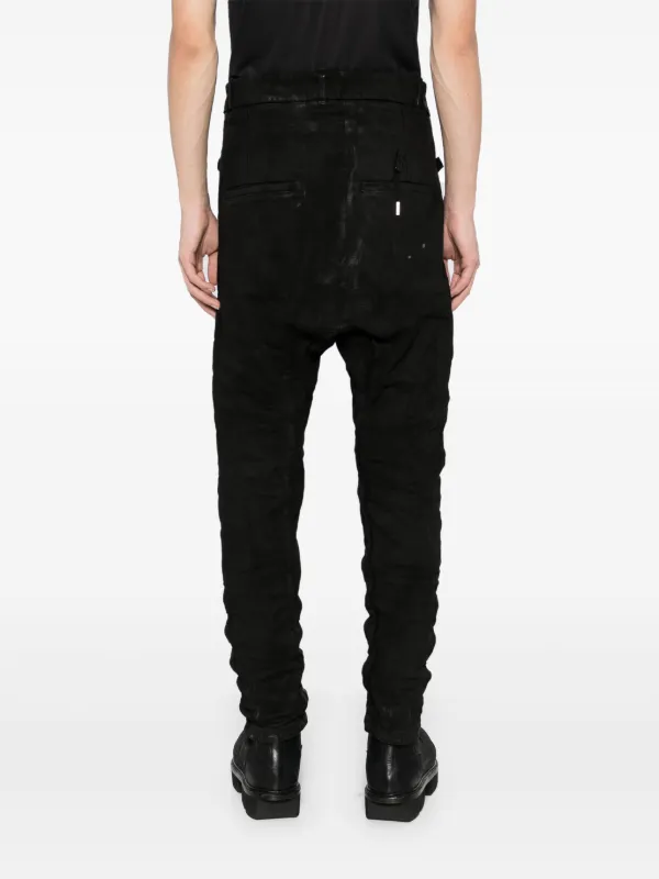 Boris Bidjan Saberi Moulded drop-crotch Jeans Black FARFETCH IN