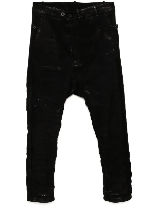 Boris Bidjan Saberi Moulded drop-crotch Jeans Black FARFETCH IN
