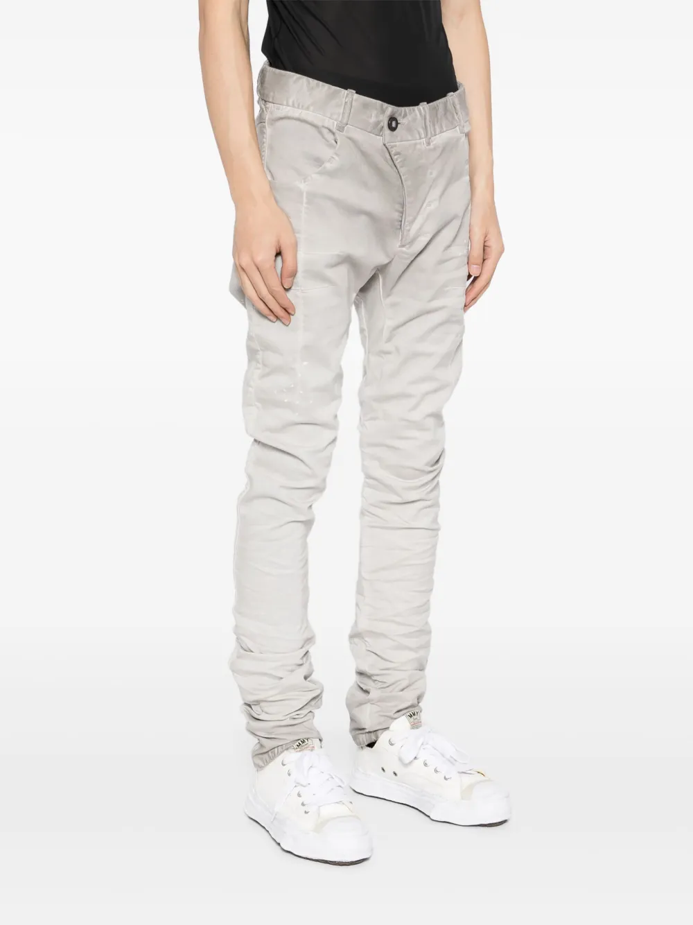 Drop crotch joggers with ruched detail and pockets in gray sales