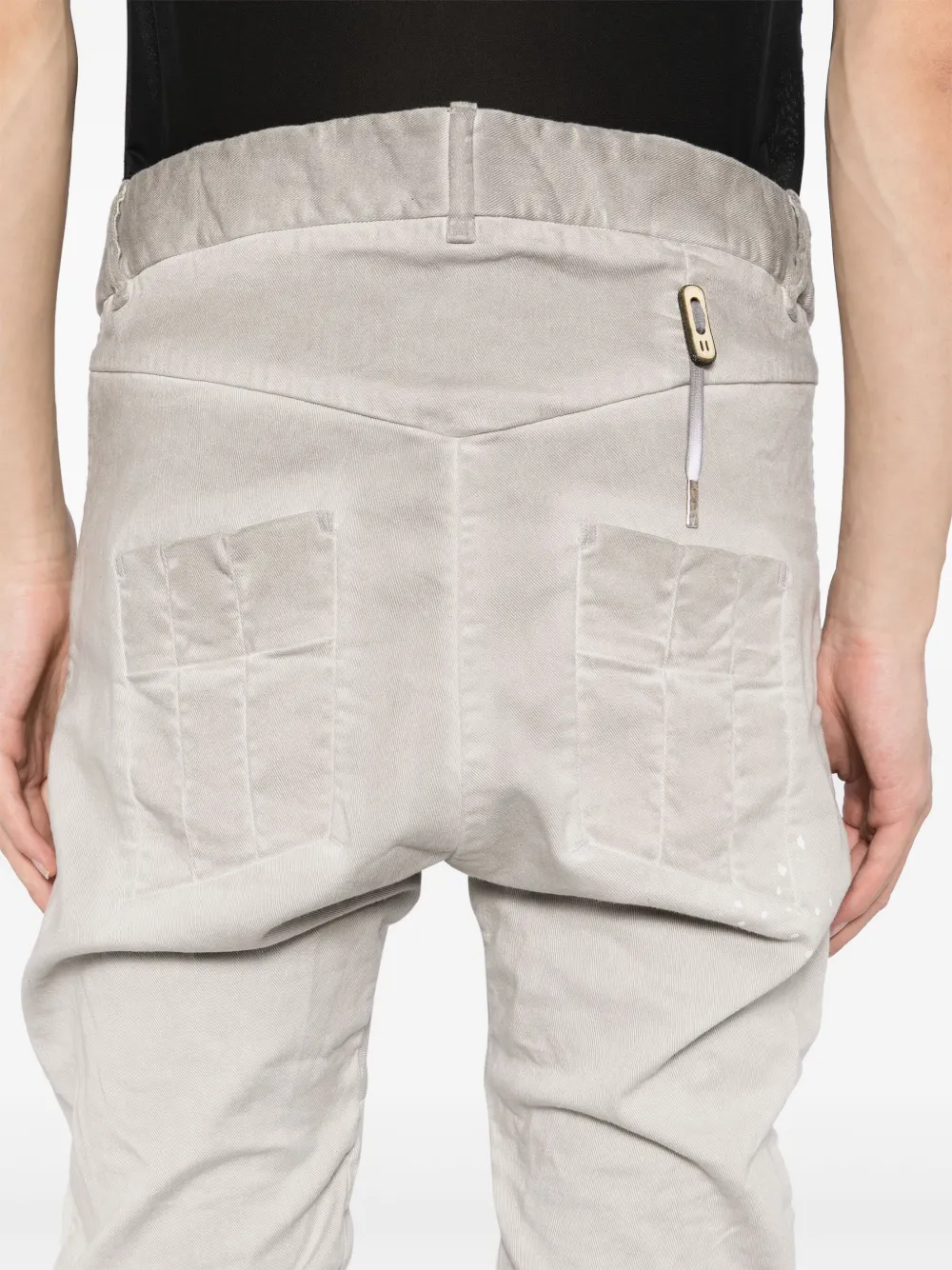 Shop Boris Bidjan Saberi Drop-crotch Skinny Trousers In Grey