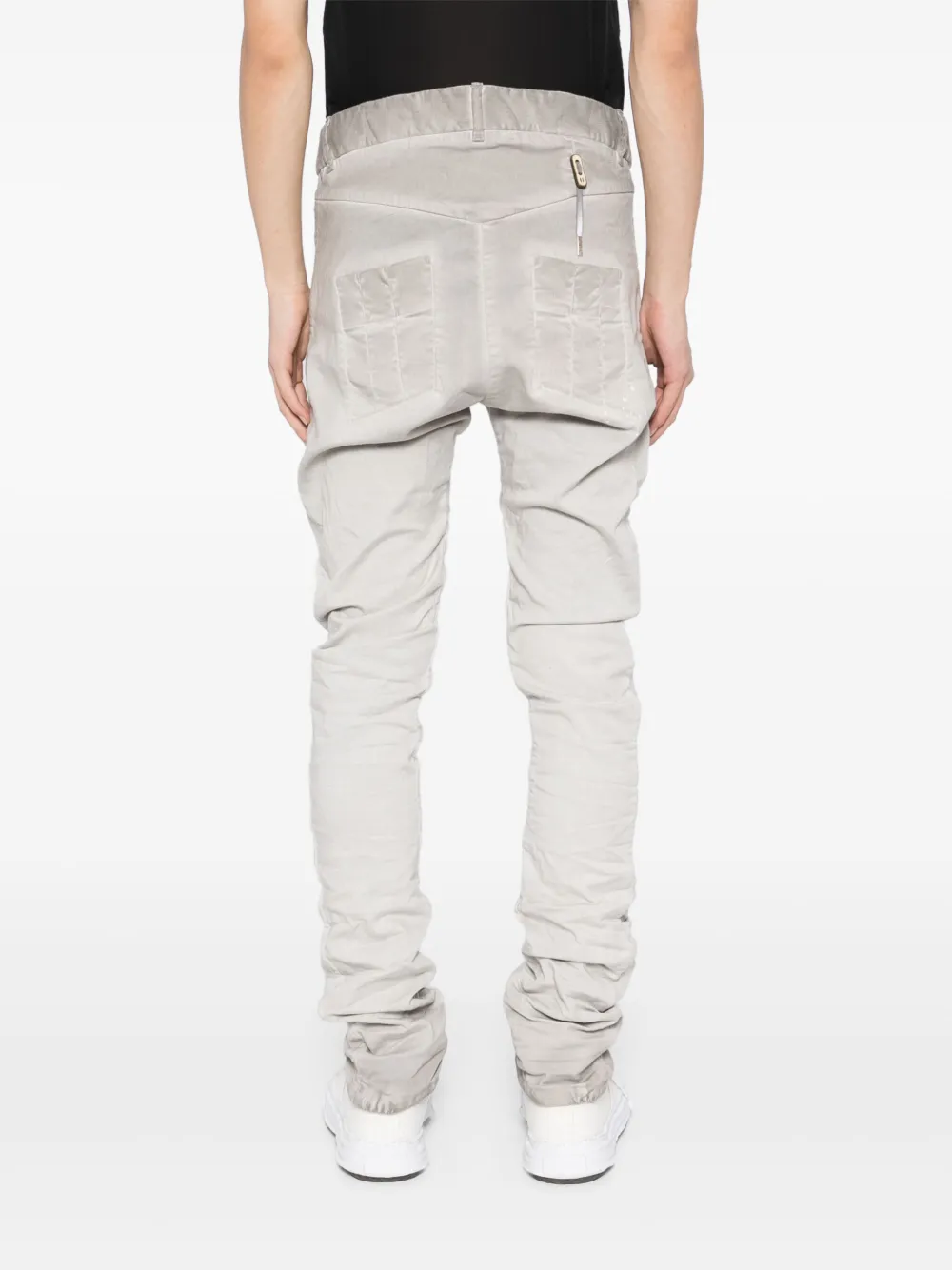 Shop Boris Bidjan Saberi Drop-crotch Skinny Trousers In Grey