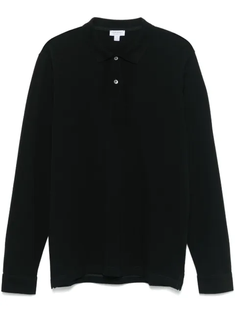 Sunspel piqué long-sleeves polo shirt
