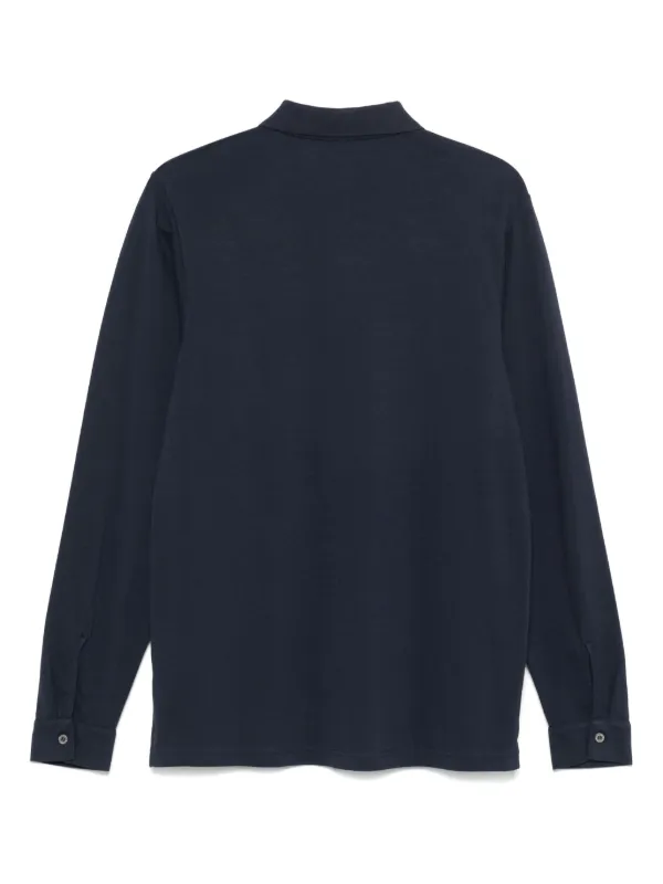 SUNSPEL（サンスペル）ロングスリーブ　ポロシャツ Sunspel ロングスリーブ ポロシャツ | ブルー | FARFETCH JP