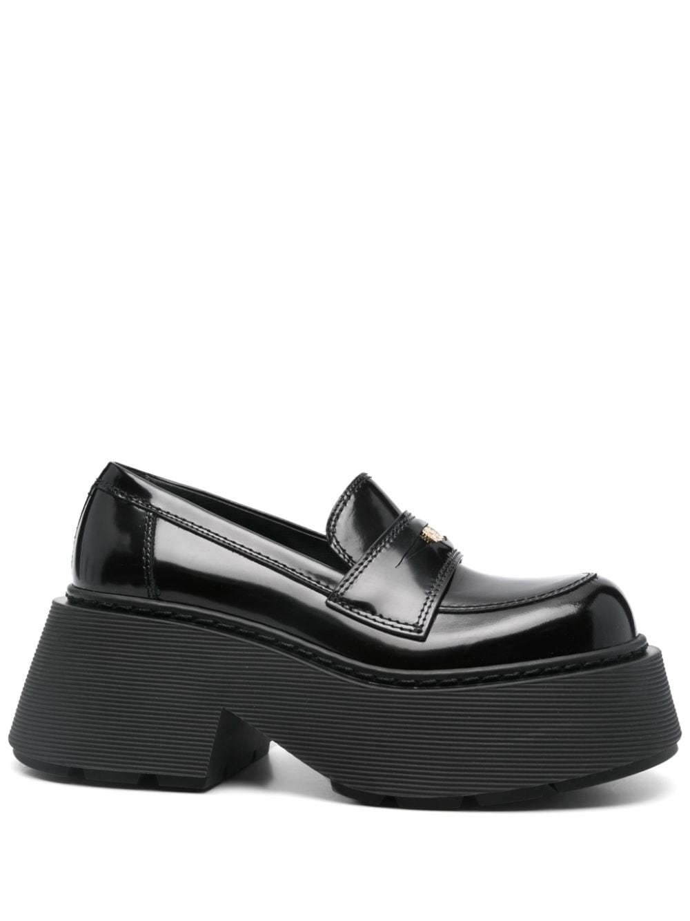 Vic Matie 70mm Stripy loafers Black