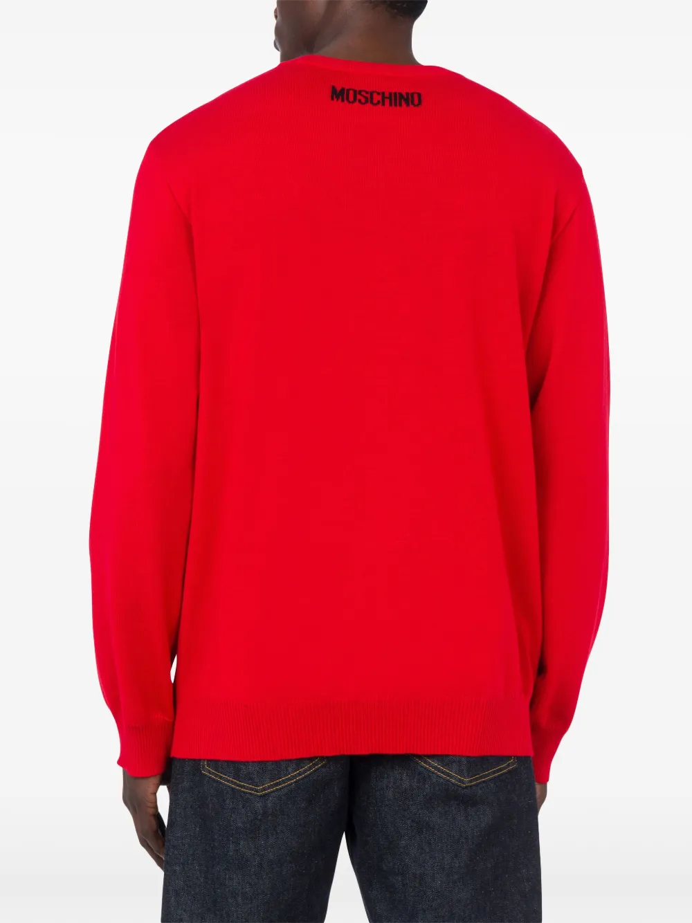 Moschino Trui met geborduurd logo Rood