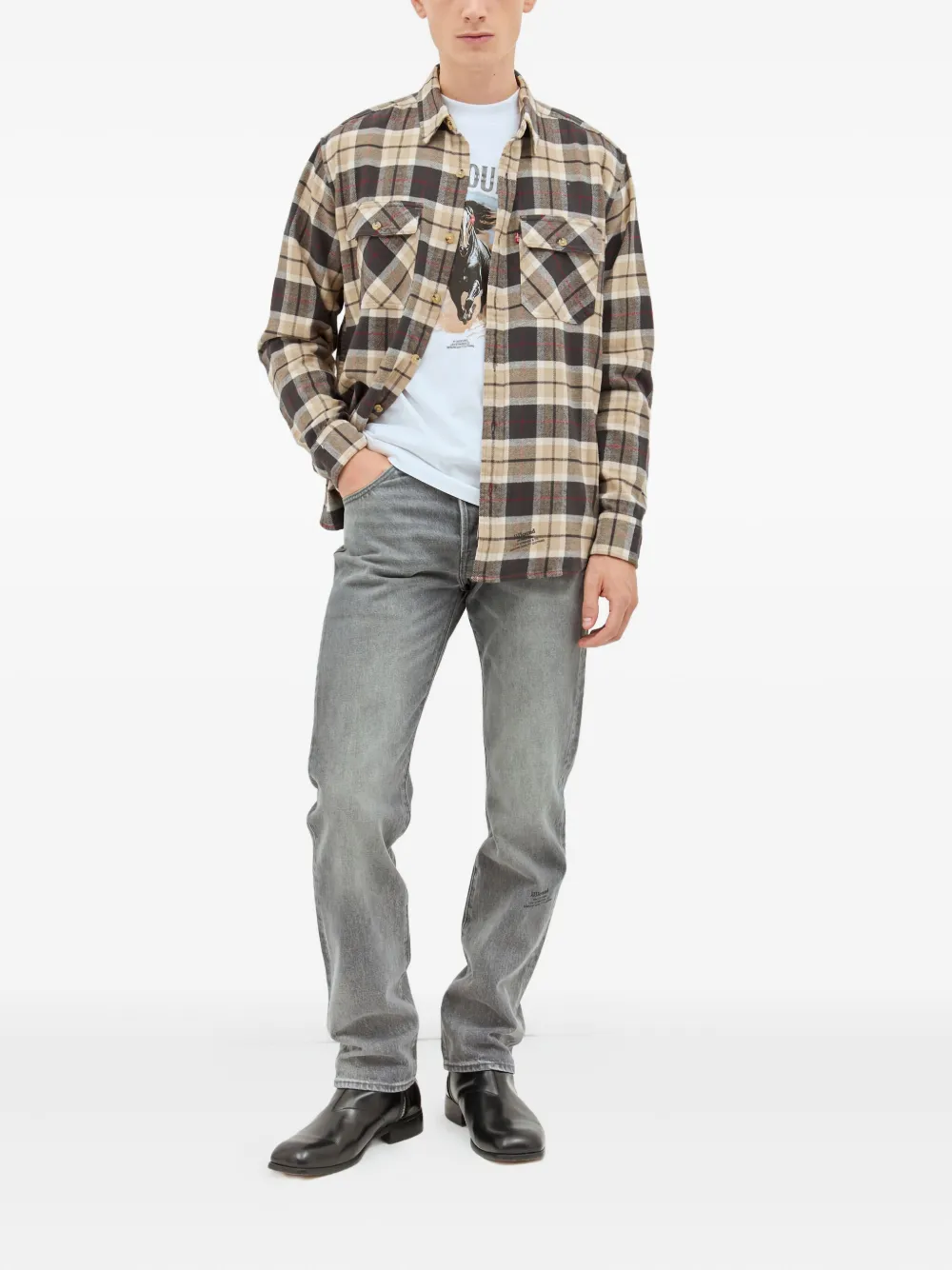 Levi's x JJJJound jeans met logopatch - Grijs