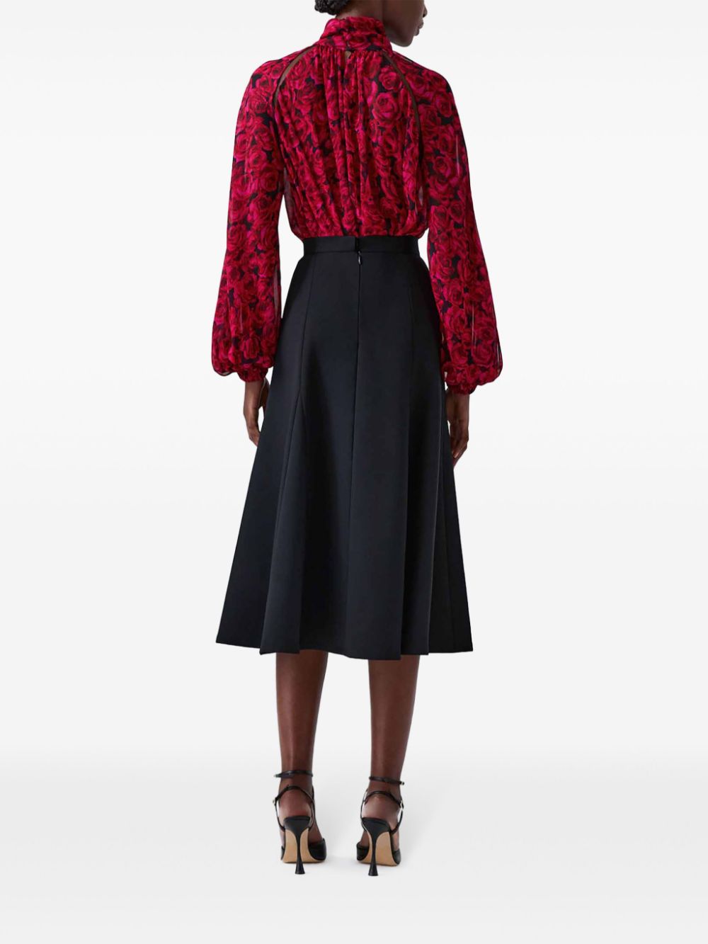 Shop Carolina Herrera Georgette Blouse In Red