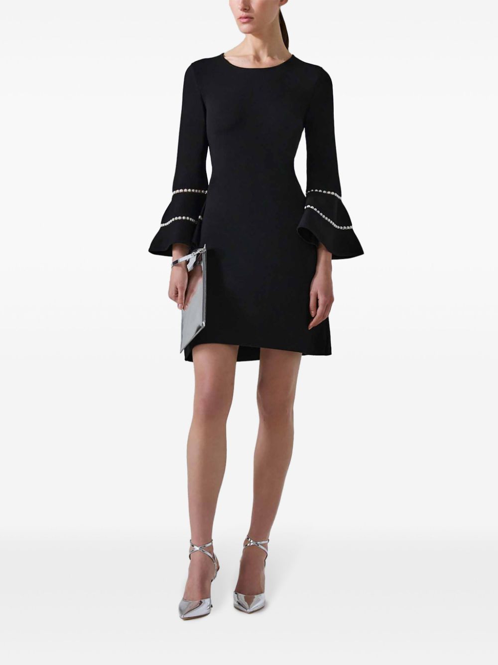 Carolina Herrera Mini-jurk met pareldetails - Zwart