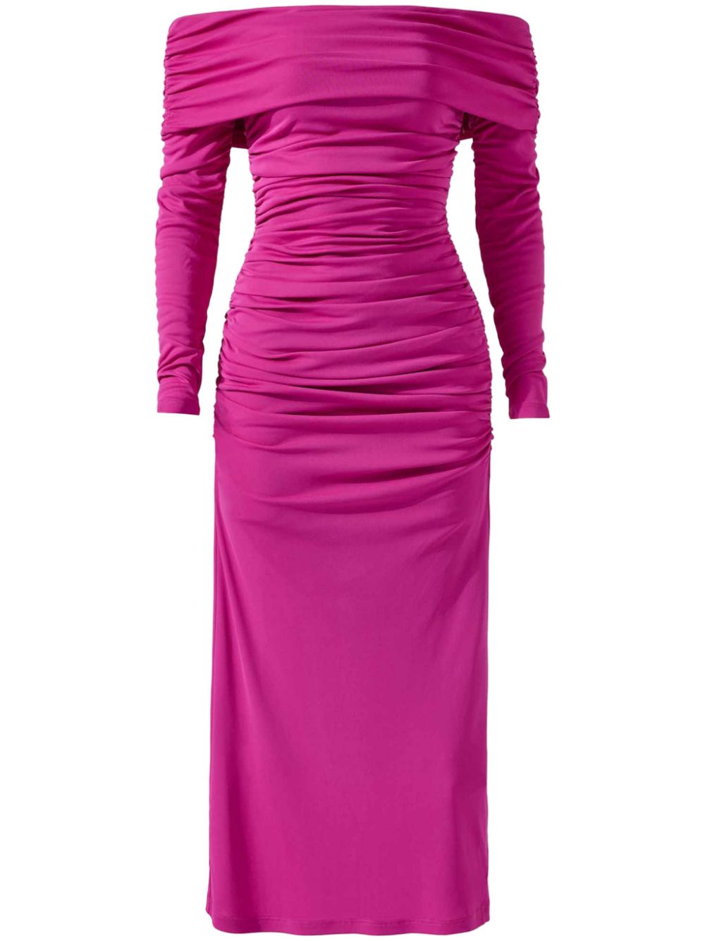 Carolina Herrera Midi-jurk met ruches Roze