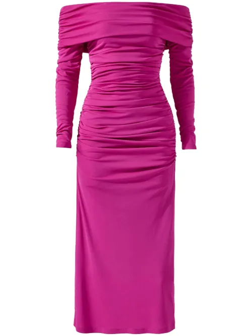 Robe mi-longue froncée - Carolina Herrera - Modalova