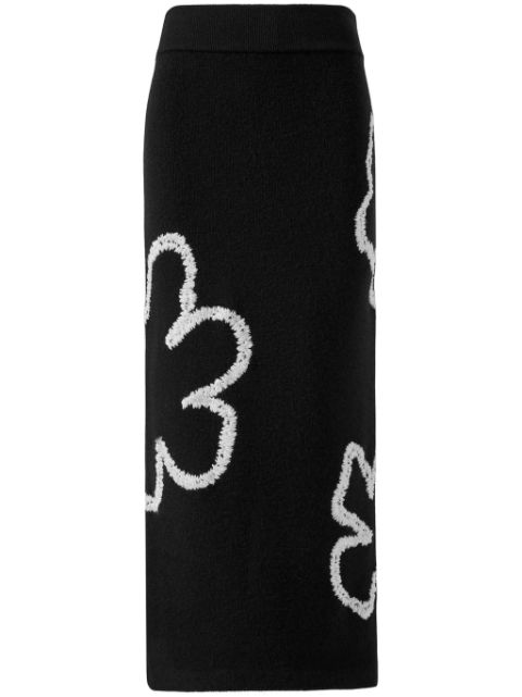 Carolina Herrera floral-embroidered midi skirt Women