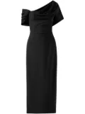 Carolina Herrera draped-detailing midi dress - Black