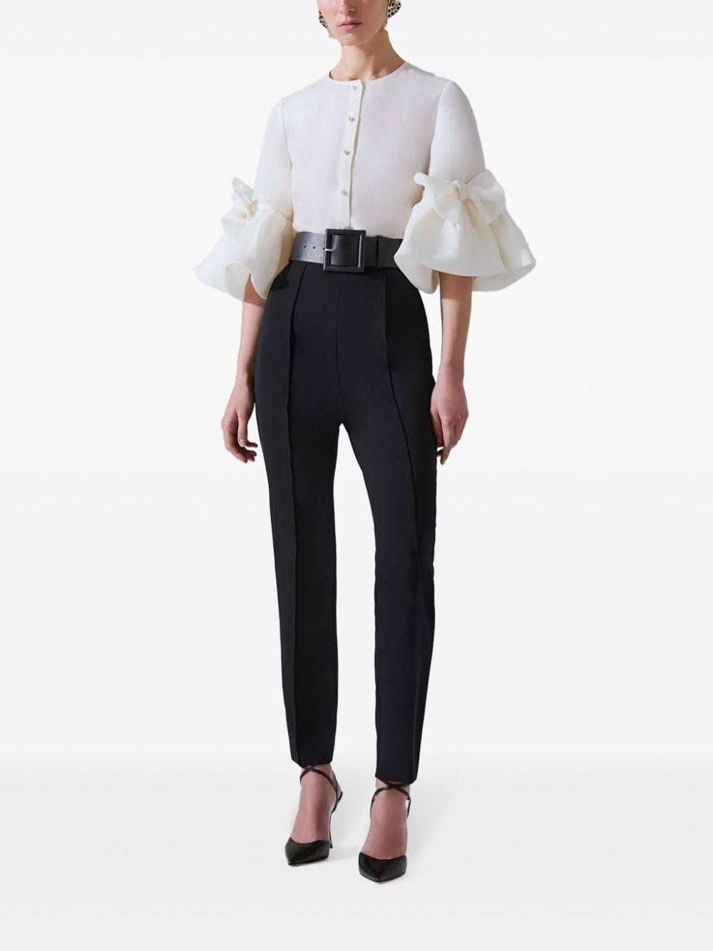 Carolina Herrera high-waisted skinny-cut trousers - Zwart