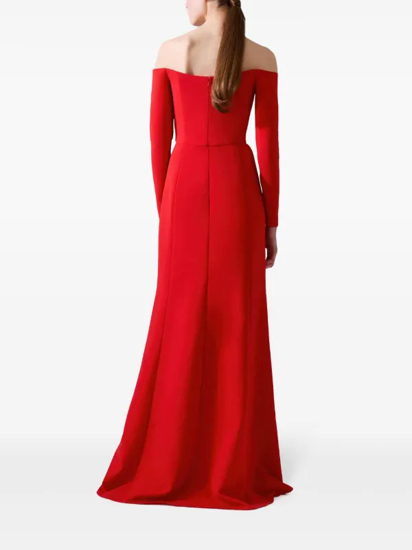 Carolina Herrera off-shoulder Draped Dress | Red | FARFETCH