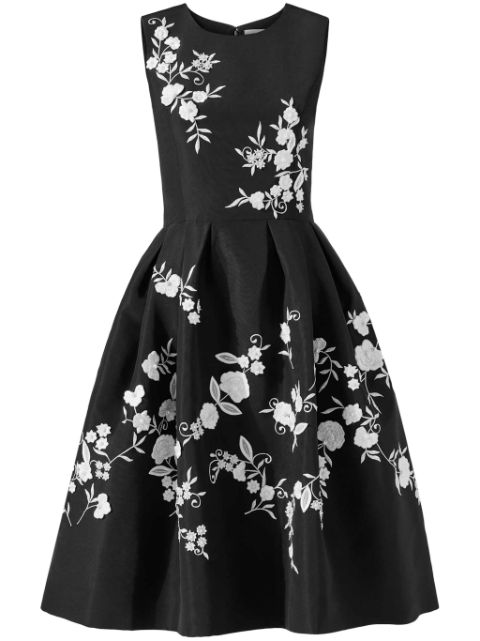 Carolina Herrera floral-embroidered midi dress Women