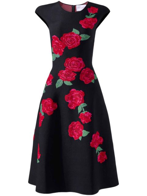 Carolina Herrera floral-jacquard midi dress Women