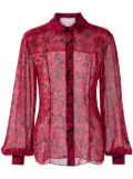 Carolina Herrera rose-print georgette blouse - Red