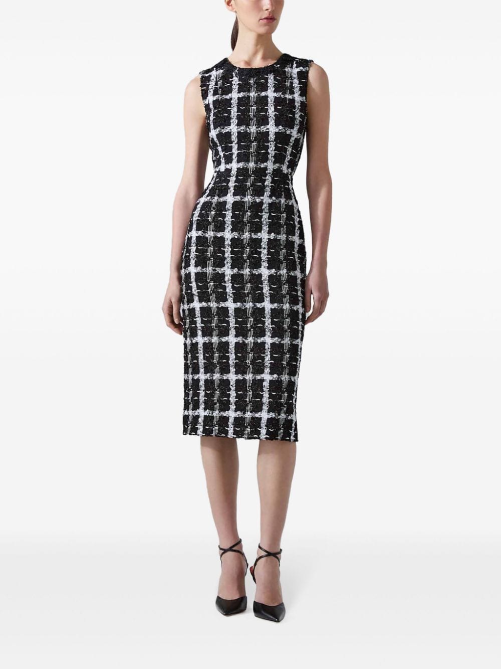 Carolina Herrera Tweed midi-jurk - Zwart