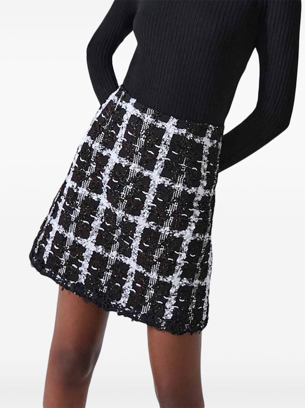 CAROLINA HERRERA TWEED A-LINE MINI SKIRT 