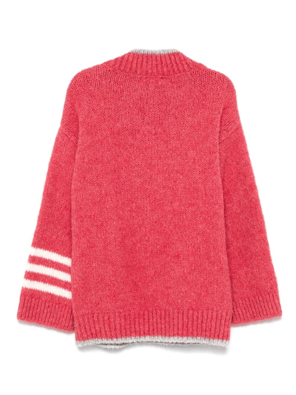 Merci intarsia knit sweater - Roze