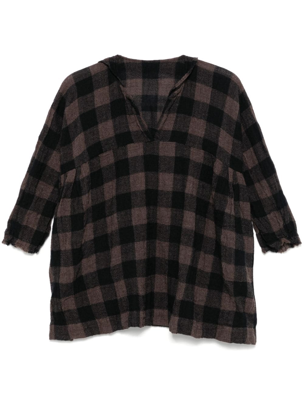 Shop Daniela Gregis Checked Blouse In 褐色