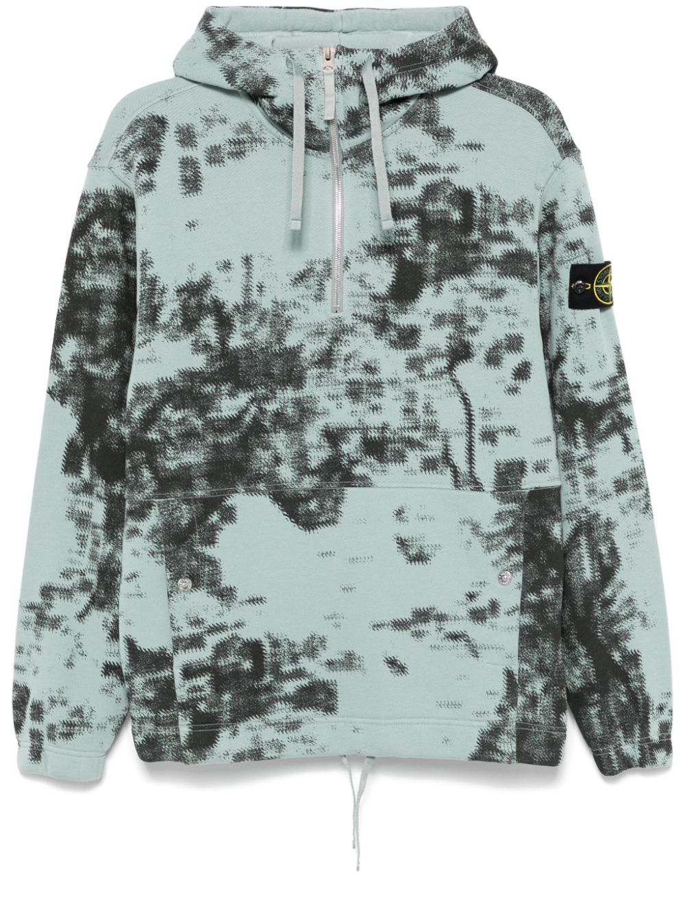 Stone Island abstract-print hoodie - Blue