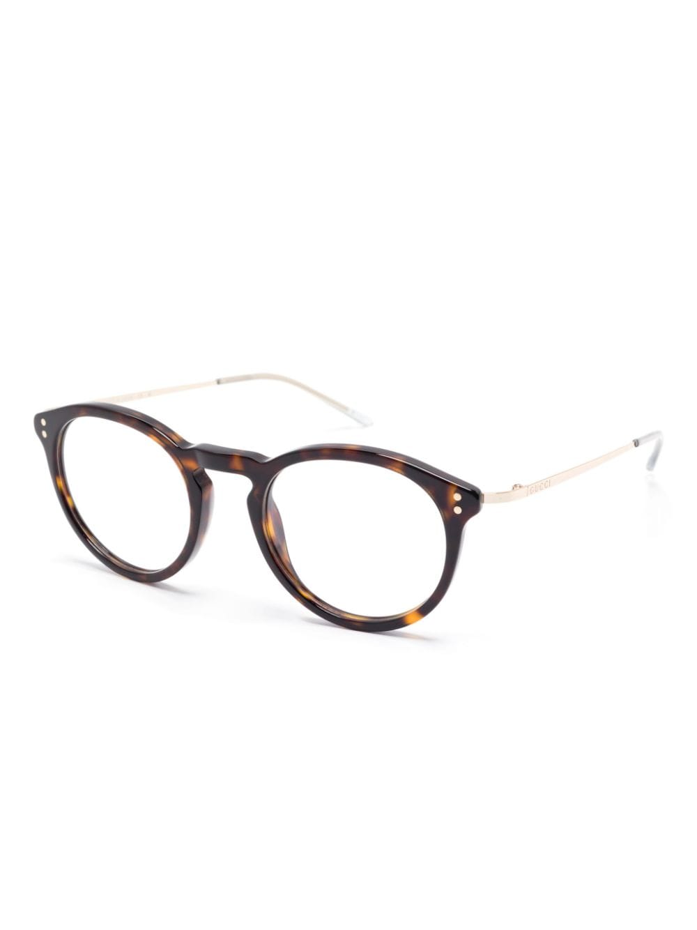 Shop Gucci Tortoiseshell-effect Glasses In 褐色