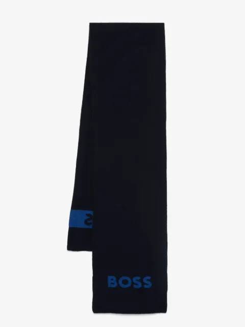 BOSS écharpe à logo en intarsia