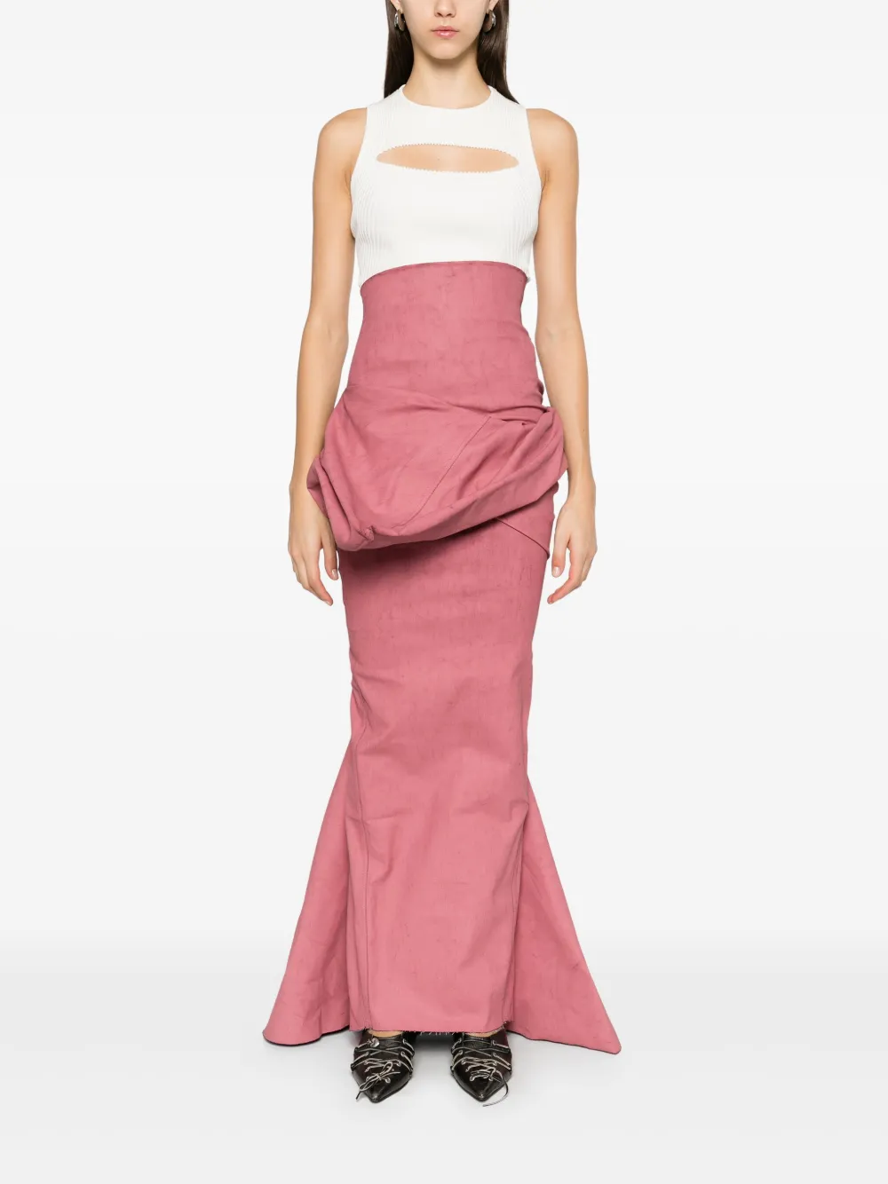 Rick Owens draped maxi skirt - Roze