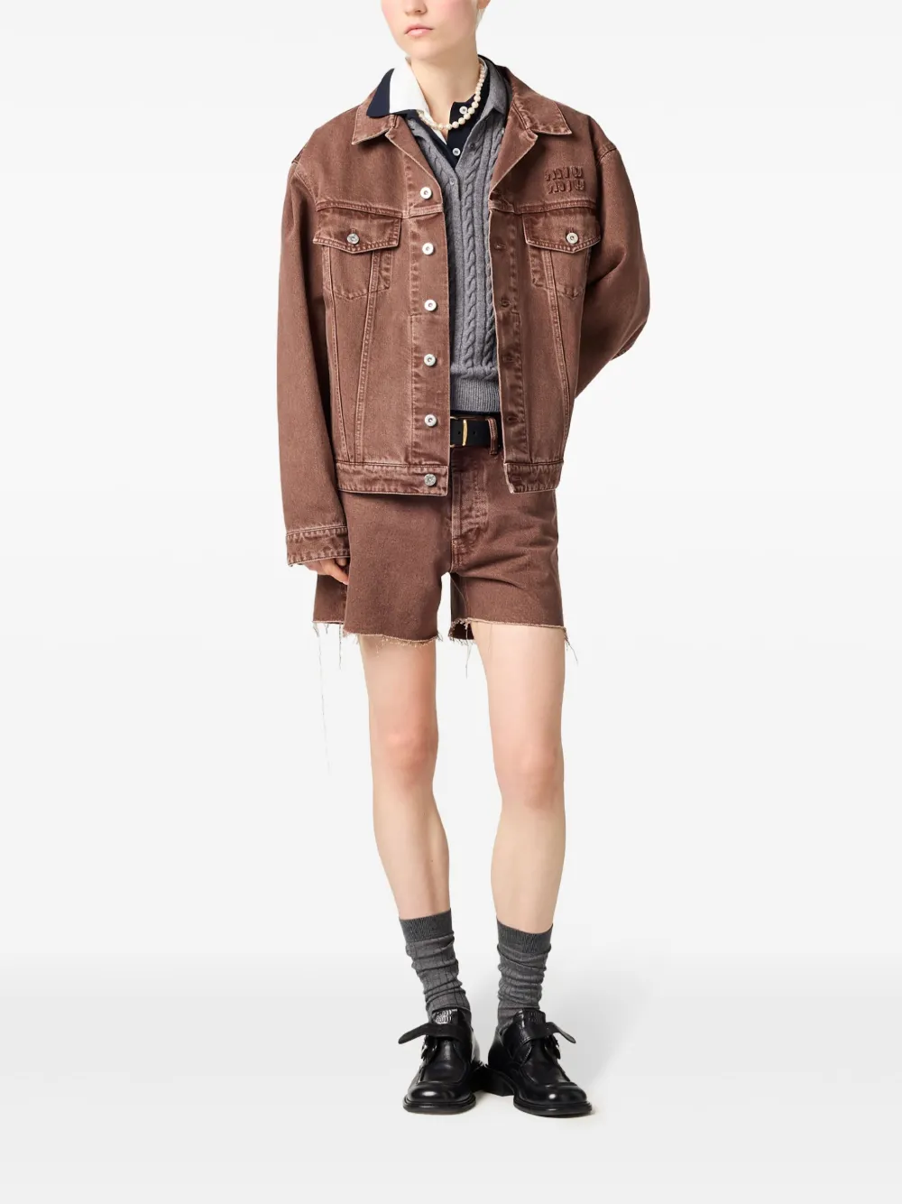 Miu Miu Stückgefärbte Jeansjacke | Jeansjacken | Image 2