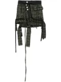 Ottolinger deconstructed tweed mini skirt - Green