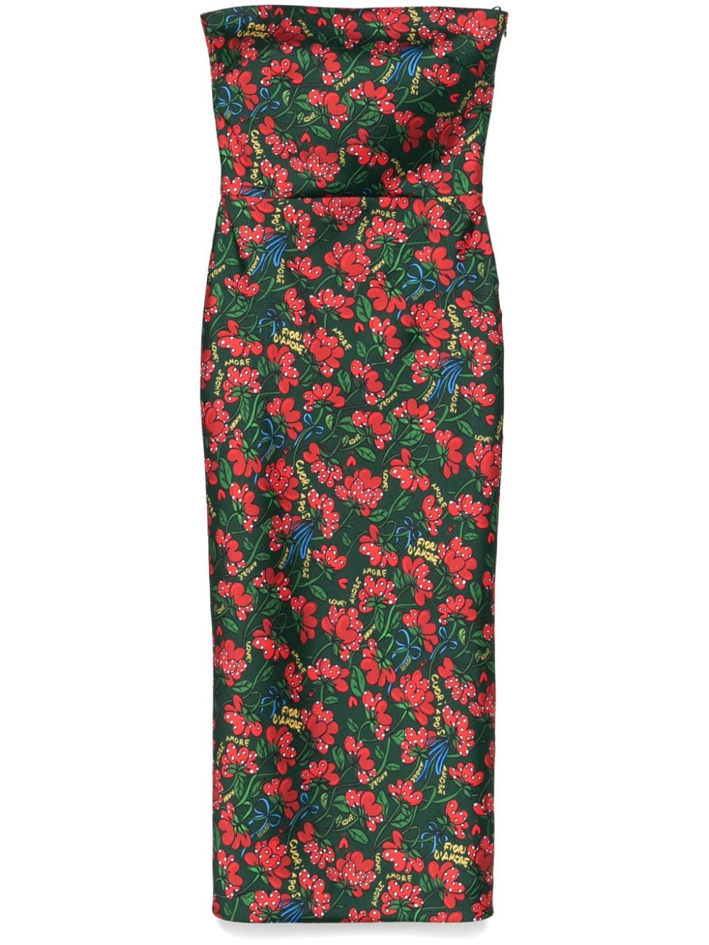 Shop Alessandro Enriquez Floral-print Midi Dress In 绿色