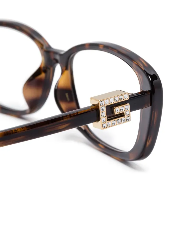 Gucci Eyewear スクエア眼鏡フレーム | ブラウン | FARFETCH JP