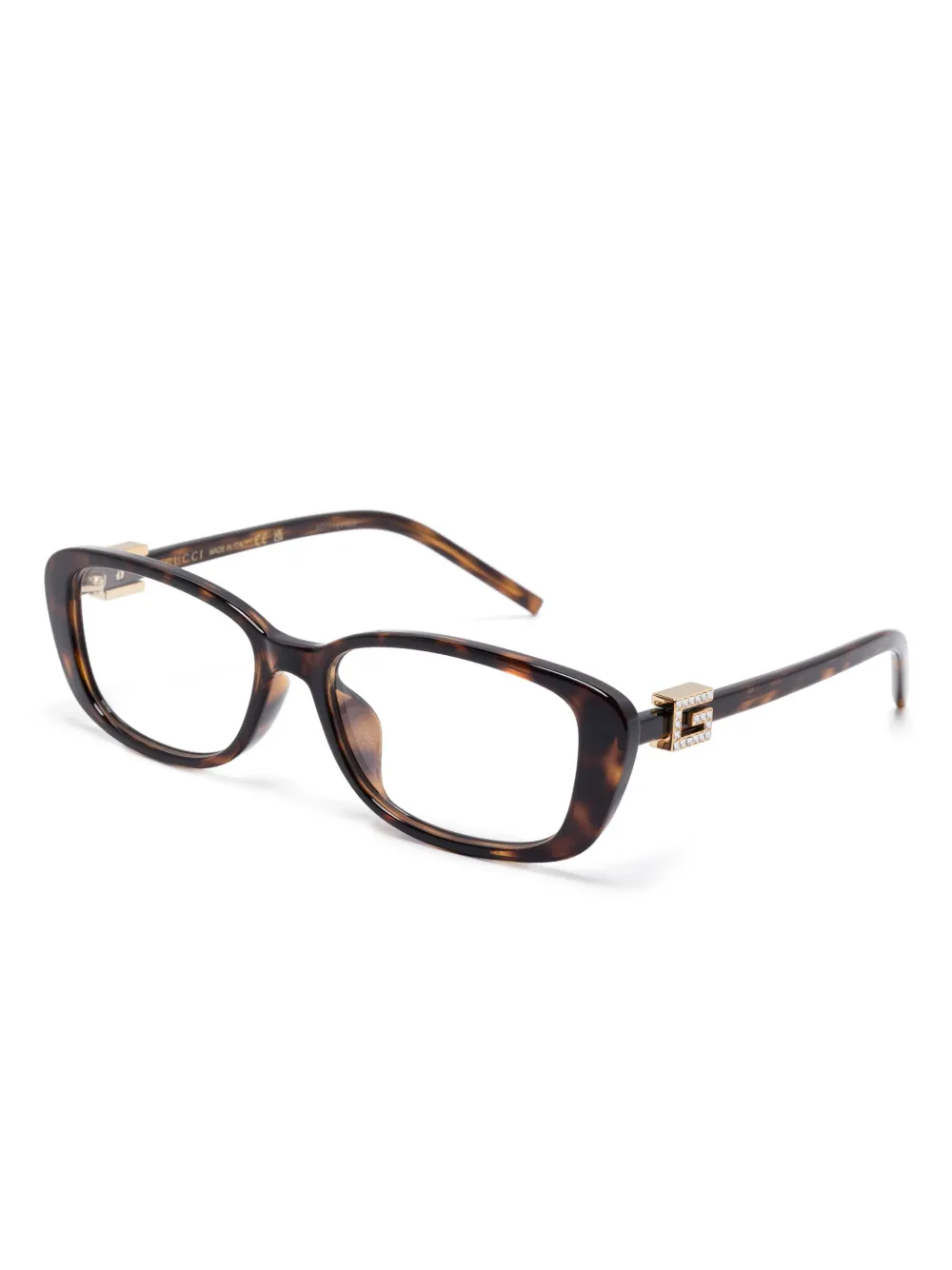 Gucci Eyewear Bril met rechthoekig montuur - Bruin