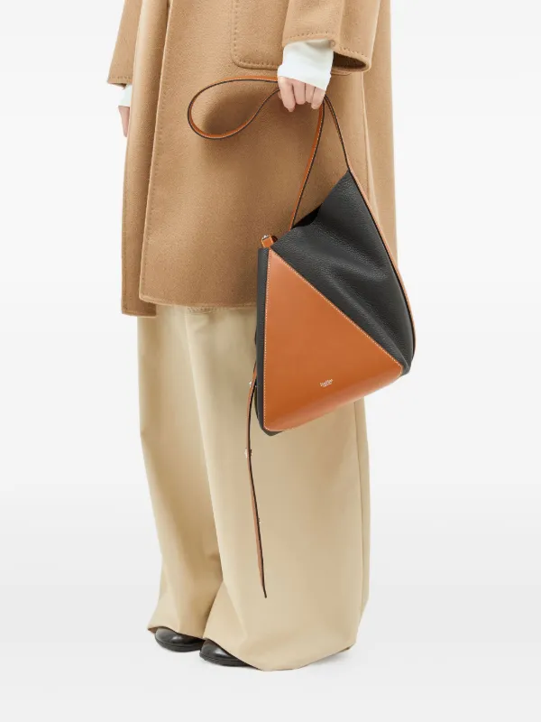 Max Mara ロゴ レザーショルダーバッグ | ブラウン | FARFETCH JP